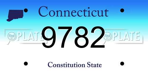 9782 Connecticut License Plate