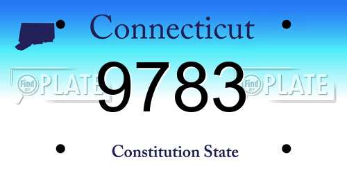 9783 Connecticut License Plate