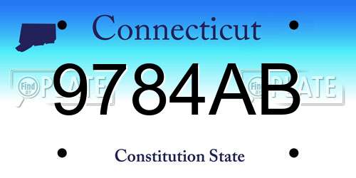 9784AB Connecticut License Plate