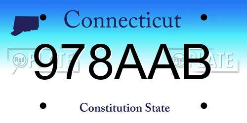 978AAB Connecticut License Plate