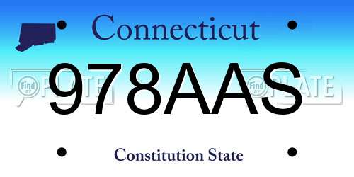 978AAS Connecticut License Plate