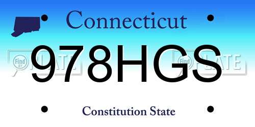 978HGS Connecticut License Plate