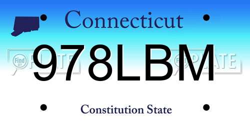 978LBM Connecticut License Plate