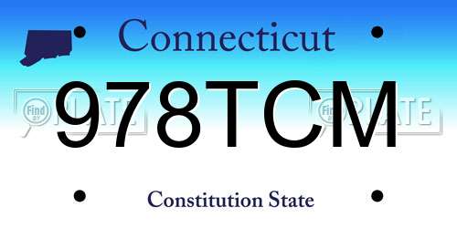 978TCM Connecticut License Plate