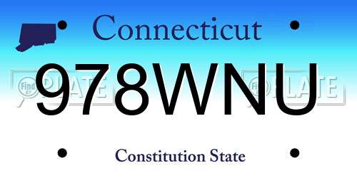 978WNU Connecticut License Plate