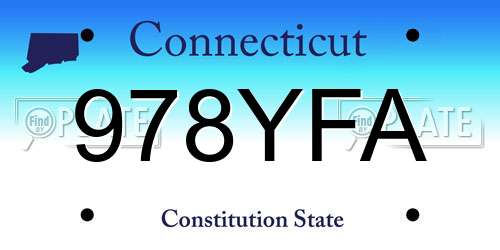 978YFA Connecticut License Plate