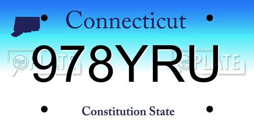 978YRU Connecticut License Plate