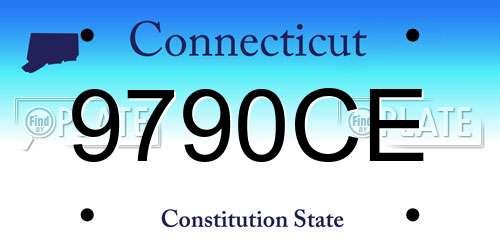 9790CE Connecticut License Plate