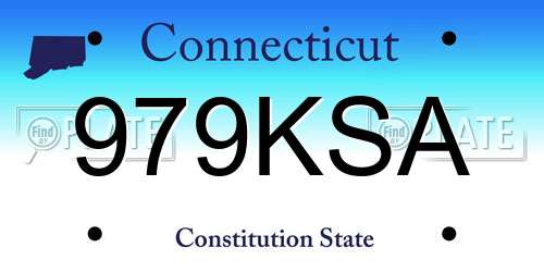 979KSA Connecticut License Plate