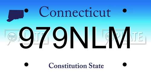 979NLM Connecticut License Plate