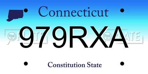 979RXA Connecticut License Plate