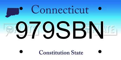 979SBN Connecticut License Plate