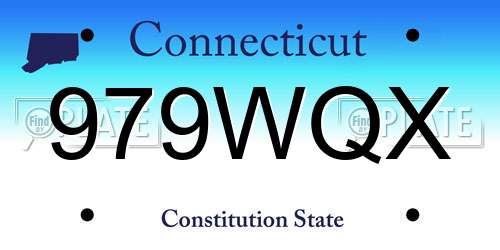 979WQX Connecticut License Plate