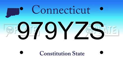 979YZS Connecticut License Plate