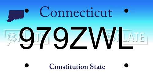 979ZWL Connecticut License Plate