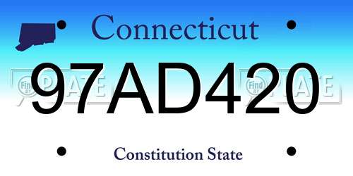 97AD420 Connecticut License Plate