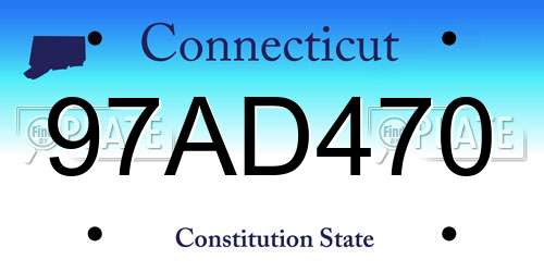 97AD470 Connecticut License Plate
