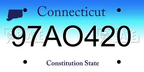 97AO420 Connecticut License Plate