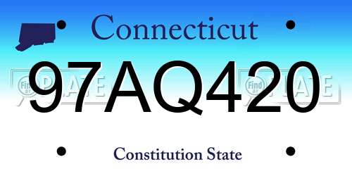 97AQ420 Connecticut License Plate