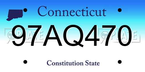 97AQ470 Connecticut License Plate
