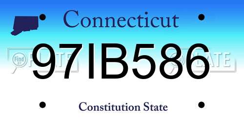 97IB586 Connecticut License Plate