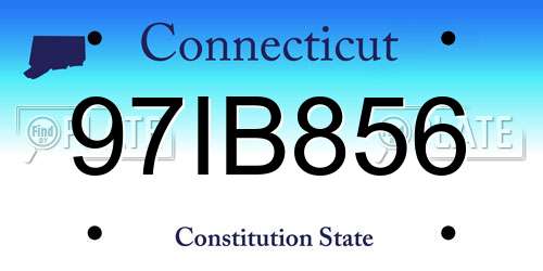 97IB856 Connecticut License Plate