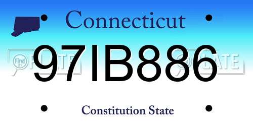 97IB886 Connecticut License Plate