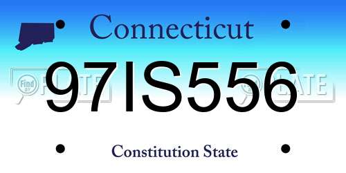 97IS556 Connecticut License Plate