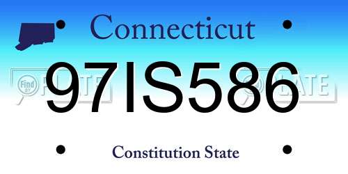 97IS586 Connecticut License Plate
