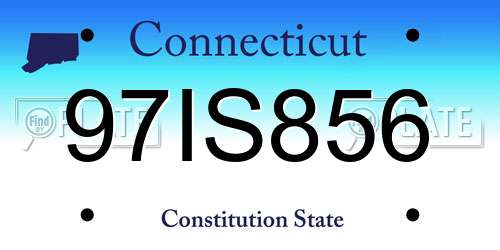 97IS856 Connecticut License Plate