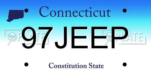 97JEEP Connecticut License Plate