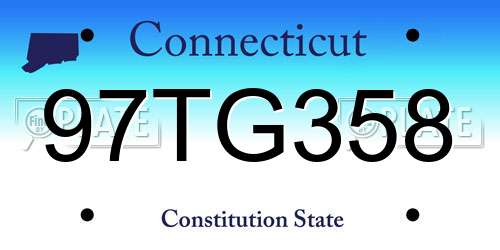 97TG358 Connecticut License Plate
