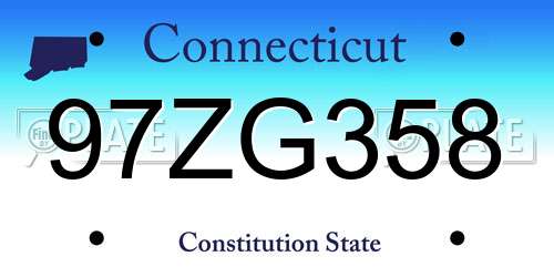 97ZG358 Connecticut License Plate
