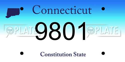 9801 Connecticut License Plate