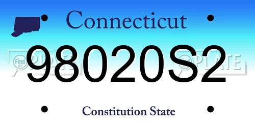 98020S2 Connecticut License Plate