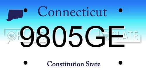 9805GE Connecticut License Plate