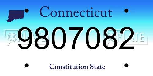9807082 Connecticut License Plate
