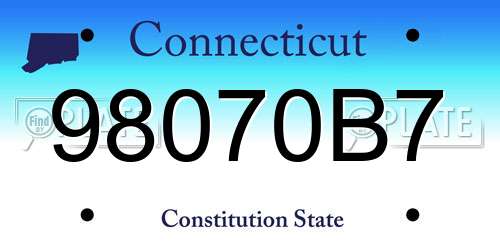 98070B7 Connecticut License Plate