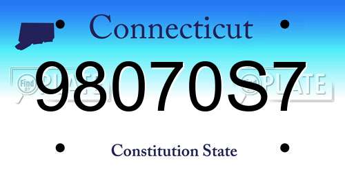 98070S7 Connecticut License Plate