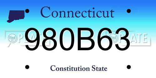 980B63 Connecticut License Plate