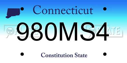 980MS4 Connecticut License Plate