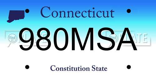 980MSA Connecticut License Plate