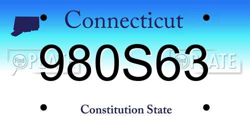 980S63 Connecticut License Plate
