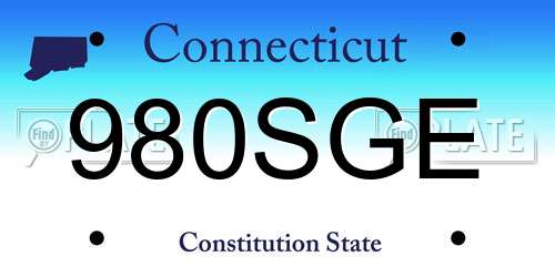 980SGE Connecticut License Plate