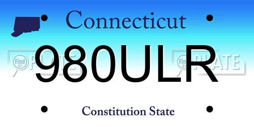 980ULR Connecticut License Plate