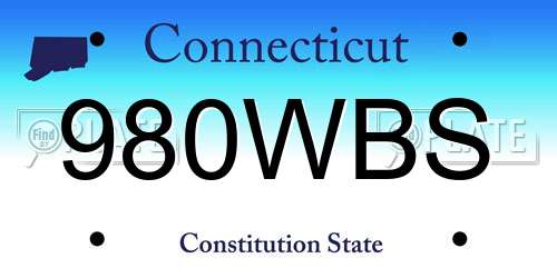 980WBS Connecticut License Plate