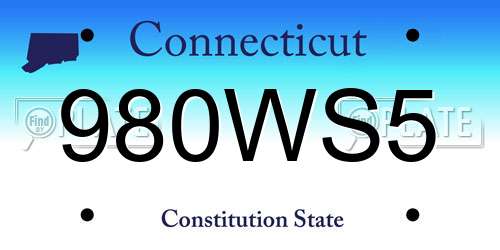 980WS5 Connecticut License Plate