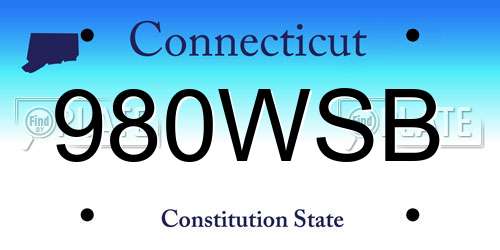 980WSB Connecticut License Plate