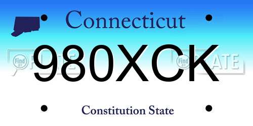 980XCK Connecticut License Plate