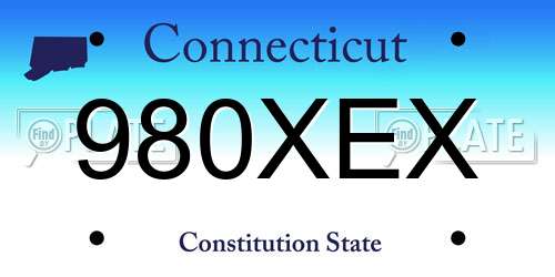 980XEX Connecticut License Plate